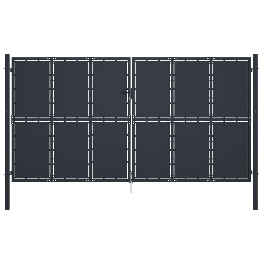 VidaXL Tor 400x175 cm Stahl Anthrazit