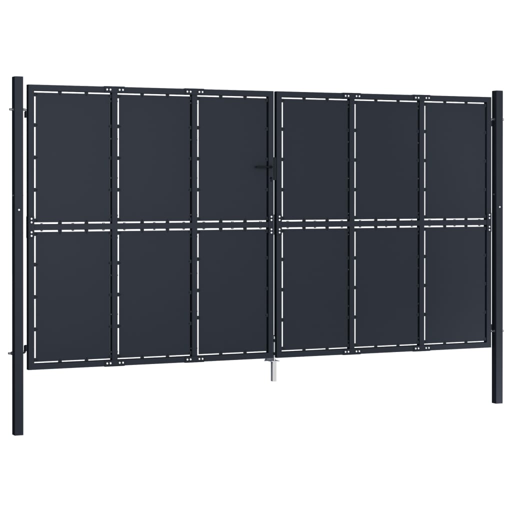 VidaXL Tor 400x175 cm Stahl Anthrazit
