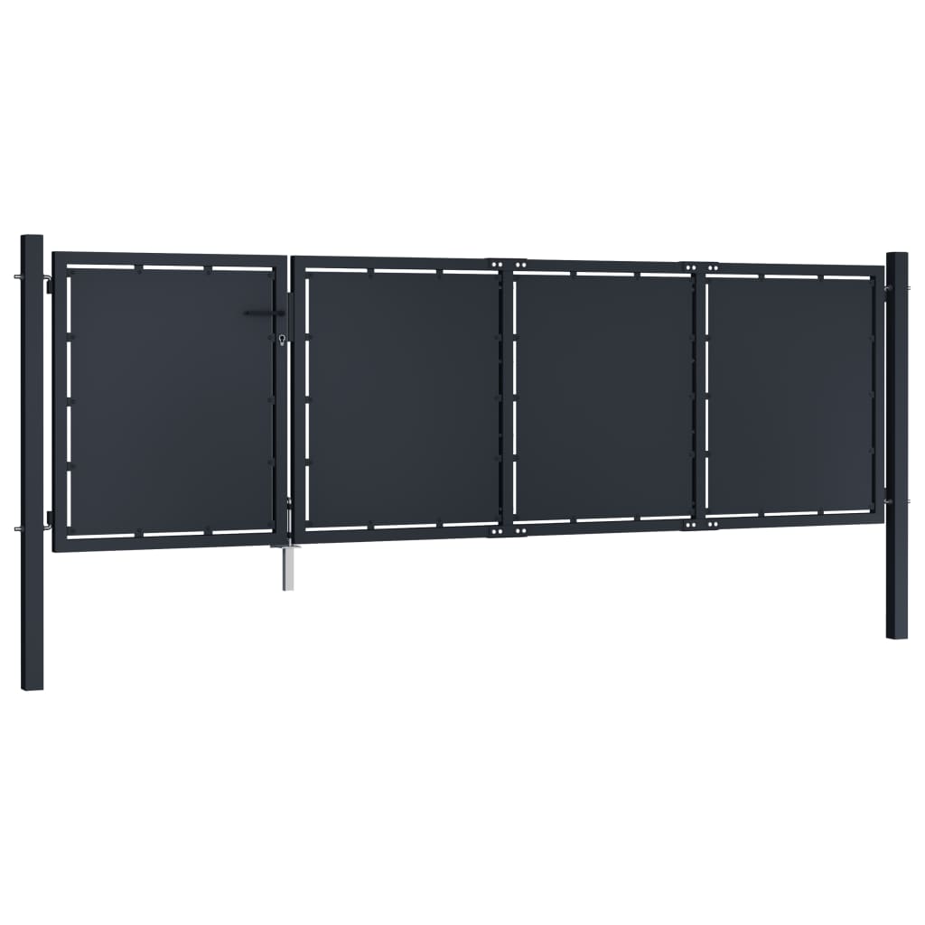 VidaXL Tor 350x100 cm Stahl Anthrazit