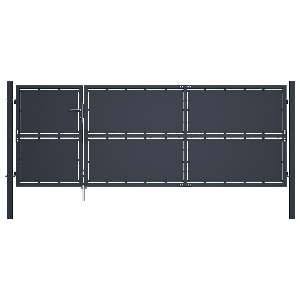 VidaXL Tor 350x125 cm Stahl Anthrazit