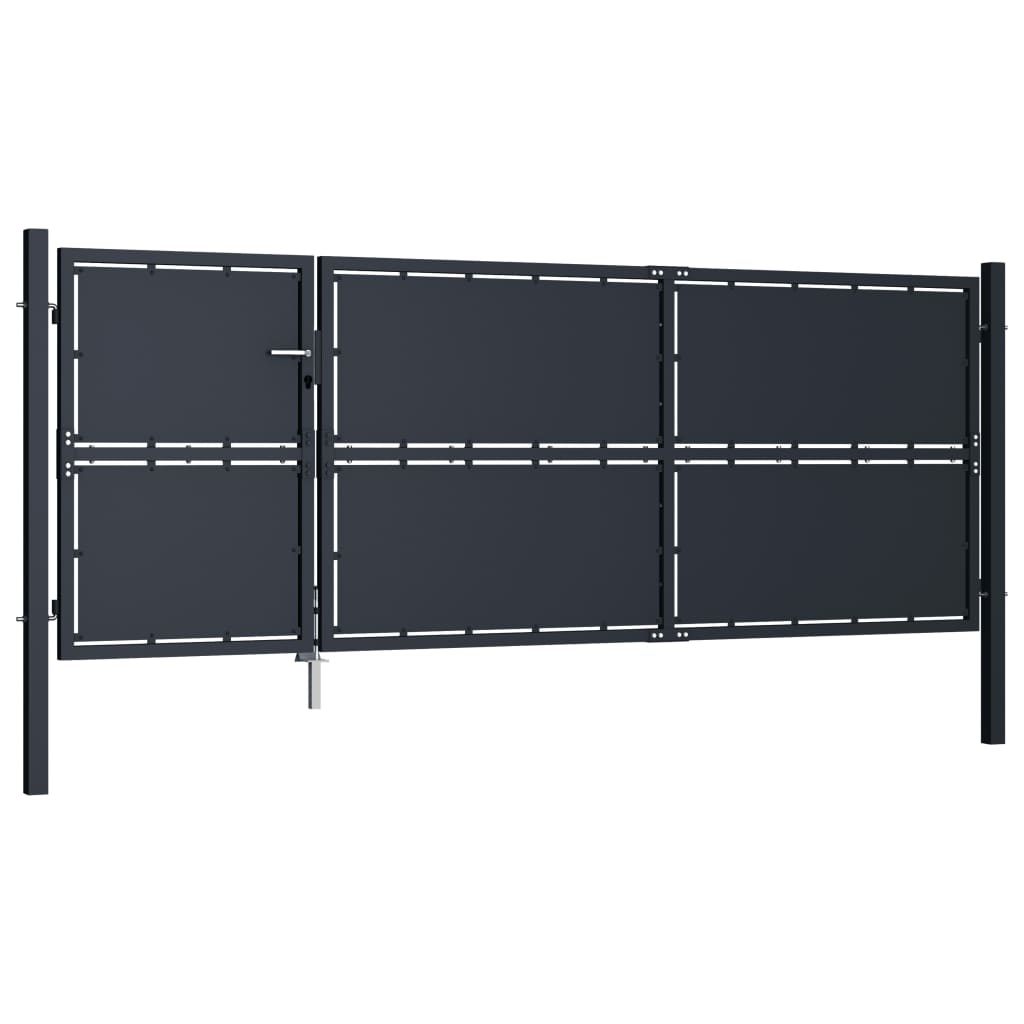 VidaXL Tor 350x125 cm Stahl Anthrazit