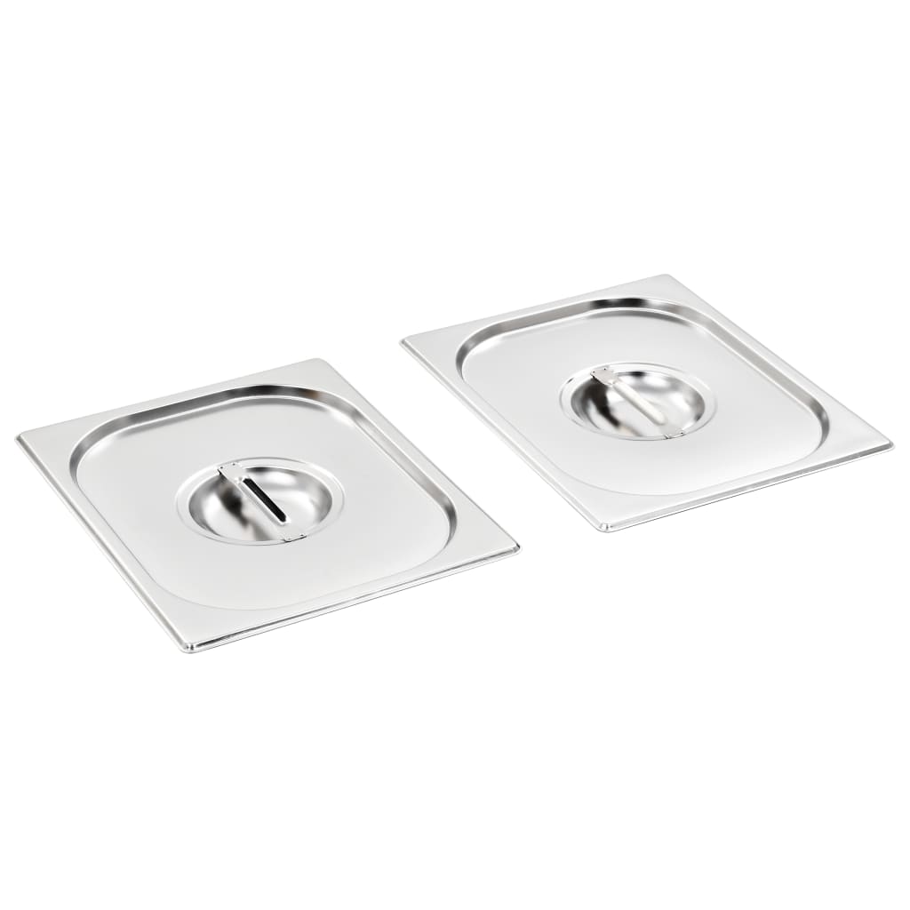 Vidaxl Deckel 2 Stück für GN 1 2 Edelstahlschüsseln