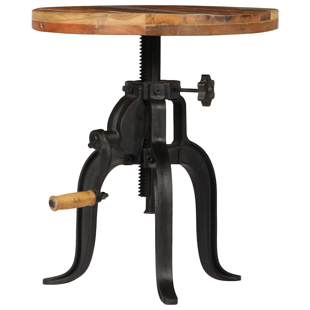 Vidaxl bijzettafel 45x(45-62) cm massief sloophout en gietijzer