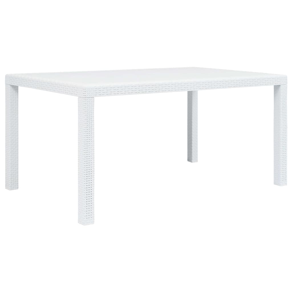 Vidaxl tuintafel 150x90x72 cm rattan-look kunststof wit