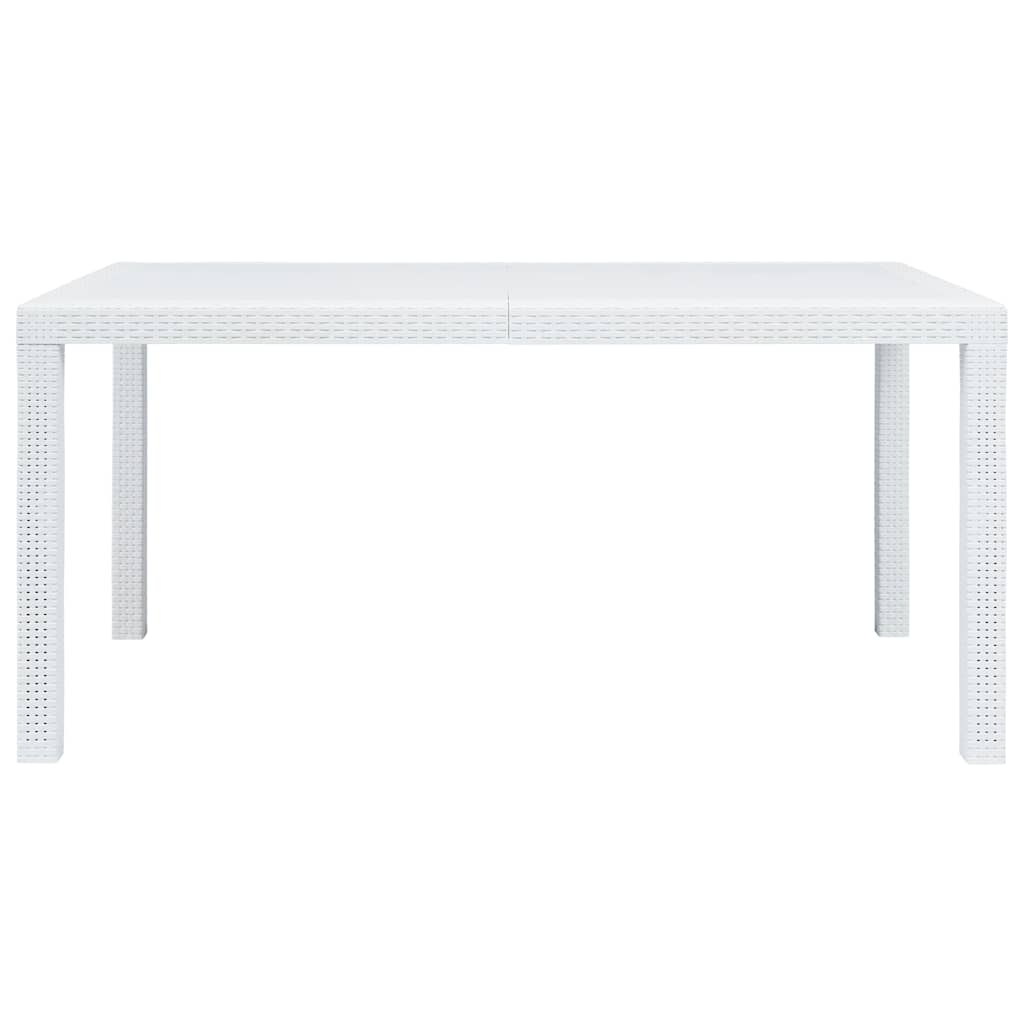 Vidaxl tuintafel 150x90x72 cm rattan-look kunststof wit