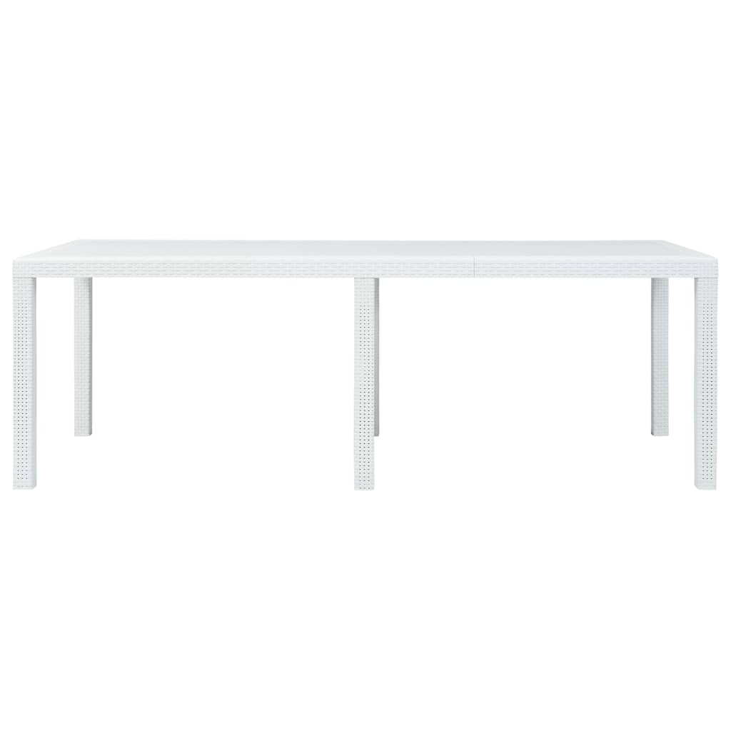 Vidaxl tuintafel 220x90x72 cm rattan-look kunststof wit