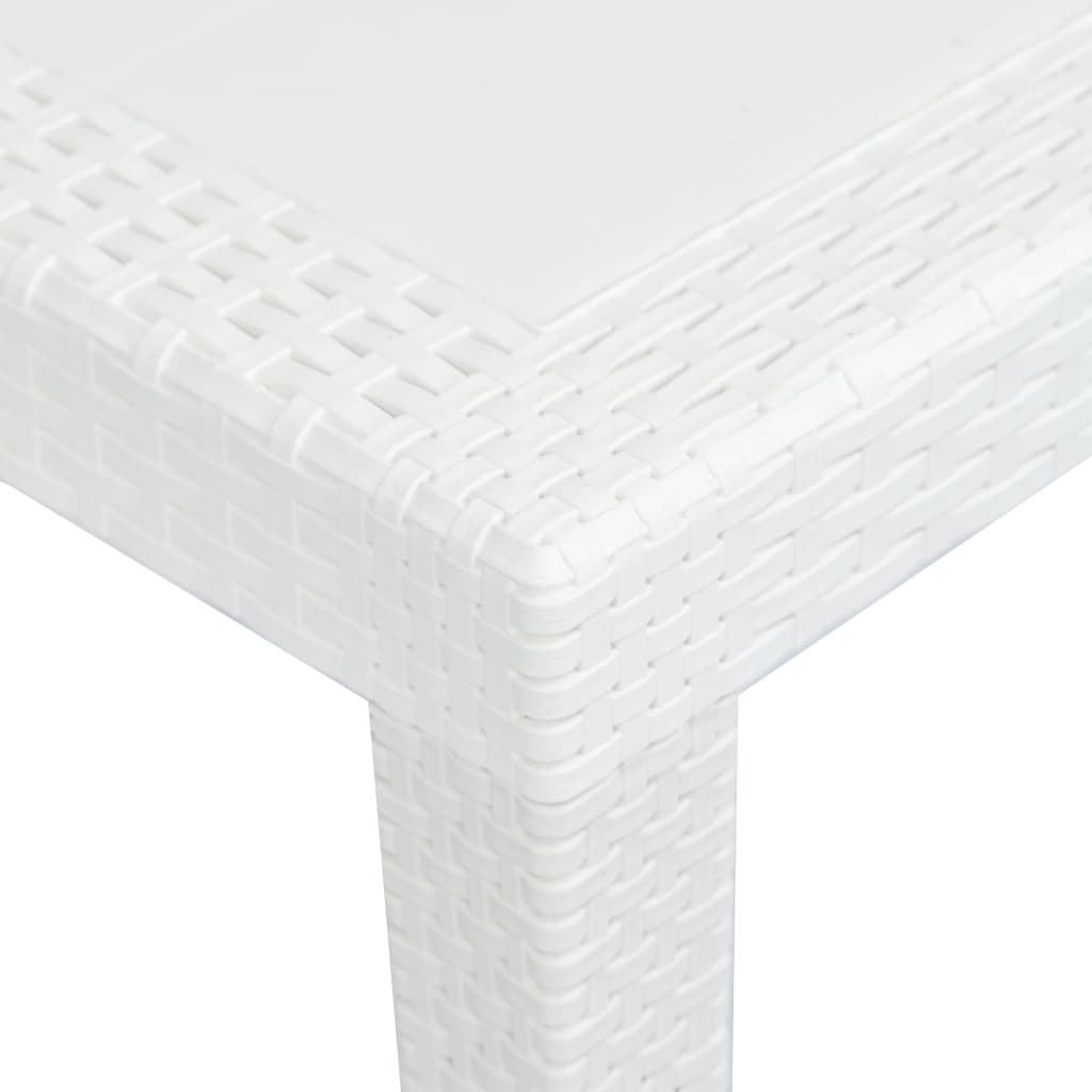 Vidaxl tuintafel 220x90x72 cm rattan-look kunststof wit