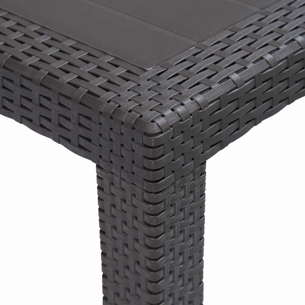 Vidaxl tuintafel 220x90x72 cm rattan-look kunststof bruin
