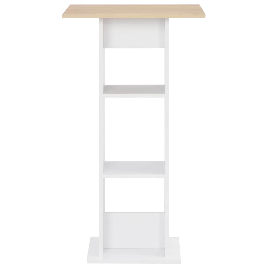 Vidaxl bartafel 60x60x110 cm wit en sonoma eikenkleurig