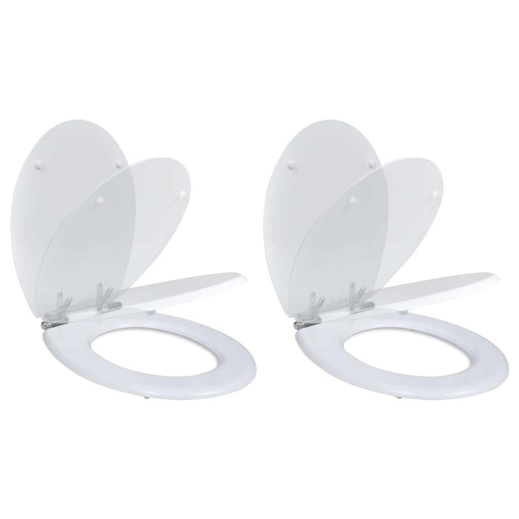VidaXL Toilettensitz mit Soft-Close-Deckel 2 Stück MDF weiß