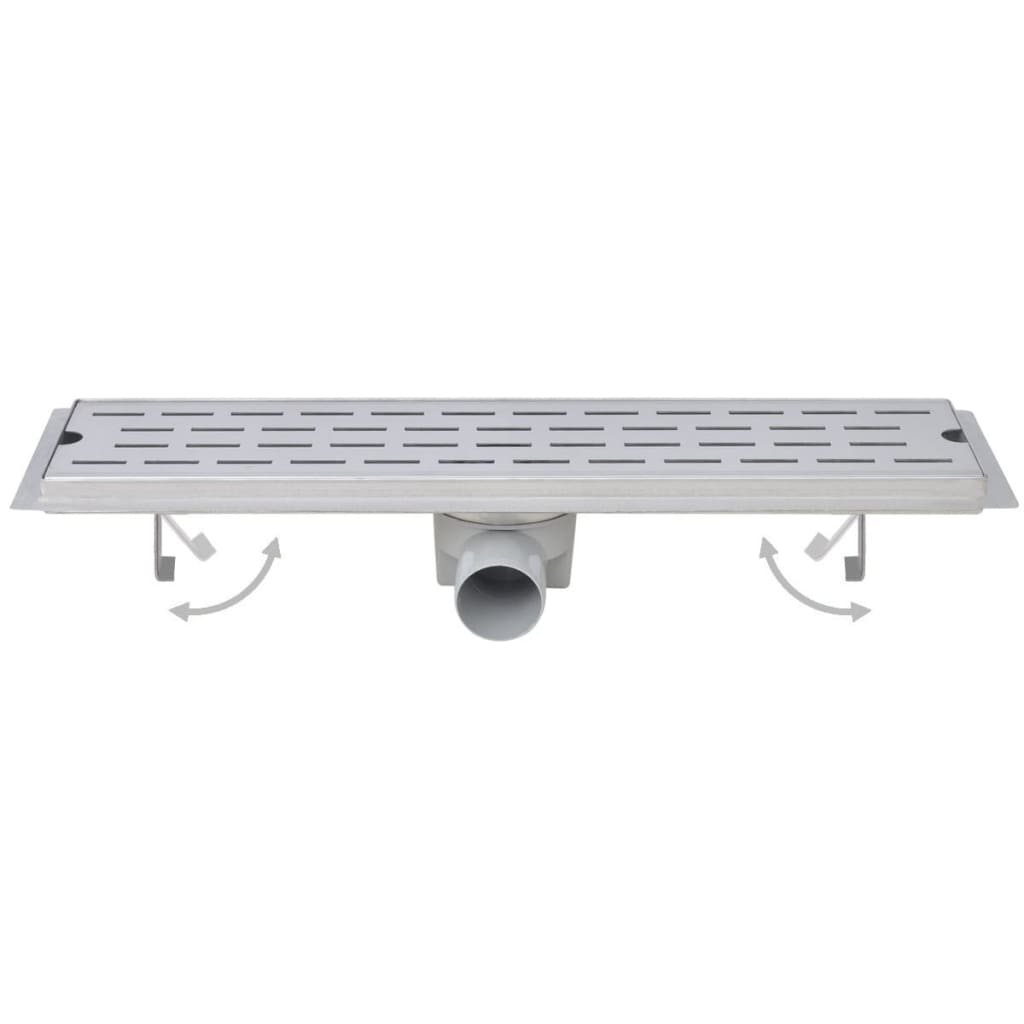 Vidaxl Duschabfluss 2 pc rechteckige Linie 830 x 140 mm Edelstahl