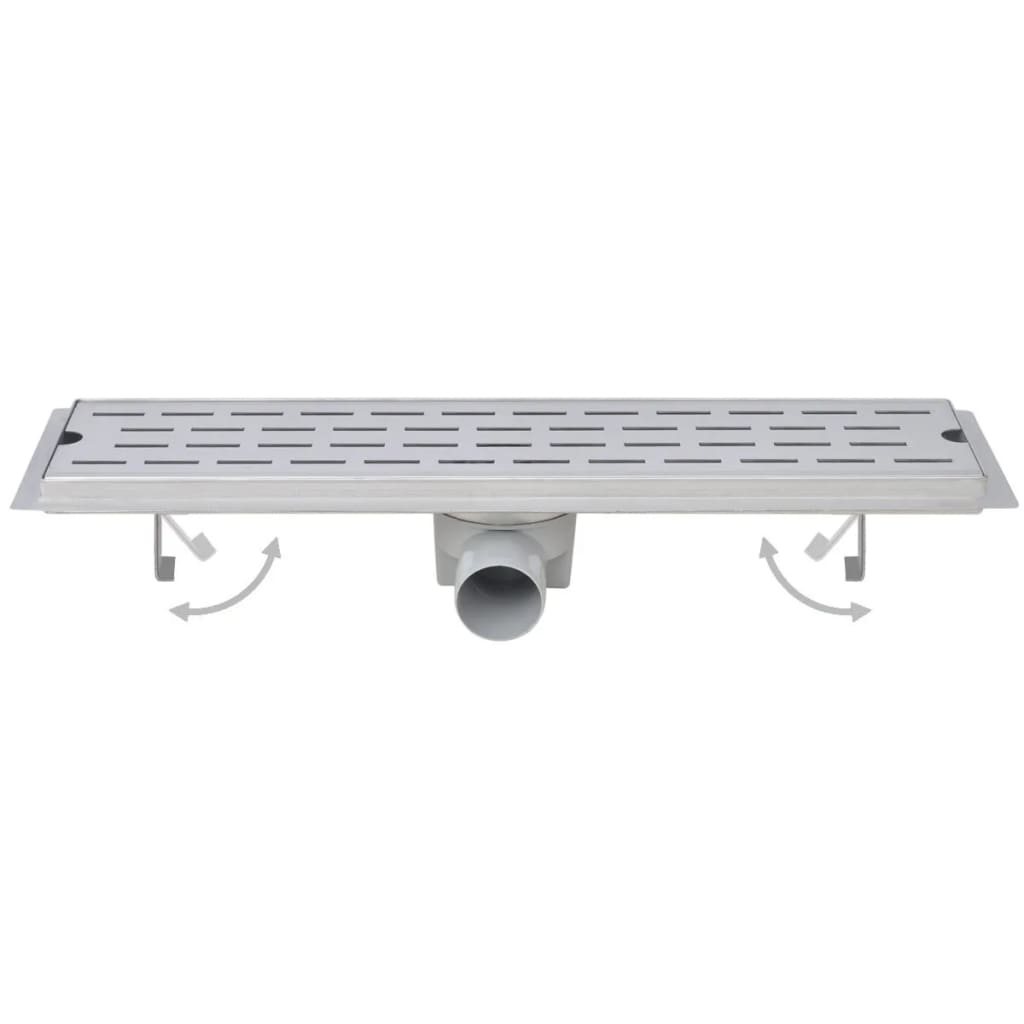 Vidaxl Duschabfluss 2 pc rechteckige Blase 730 x 140 mm Edelstahl