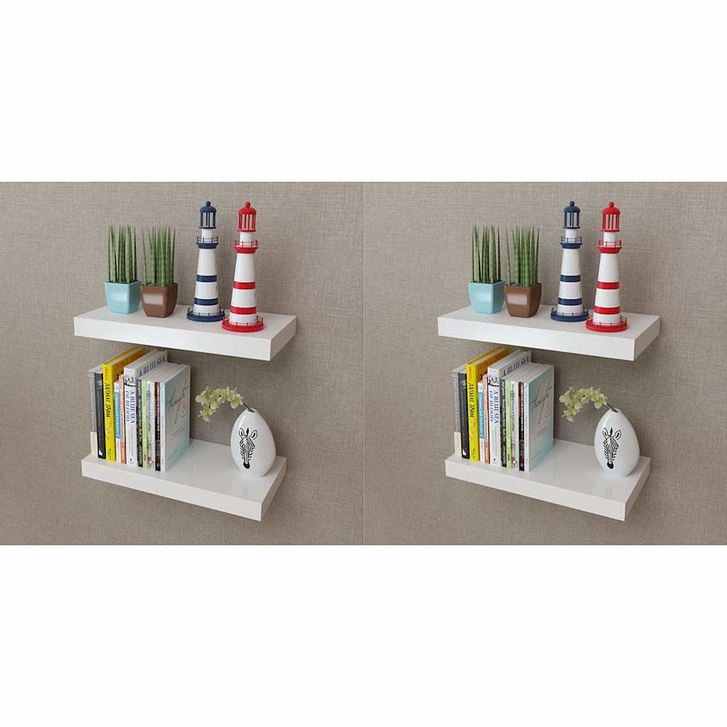 Vidaxl wandplanken 4 st 40 cm wit