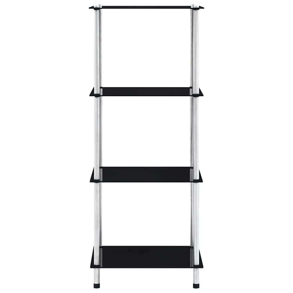 Vidaxl kastje 4-laags 40x40x100 cm gehard glas zwart