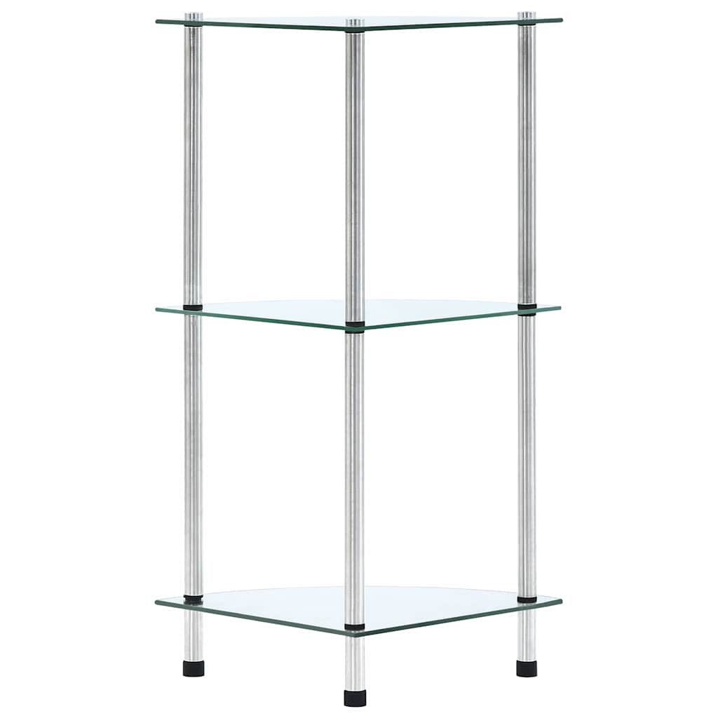 Vidaxl kastje 3-laags 30x30x67 cm gehard glas transparant