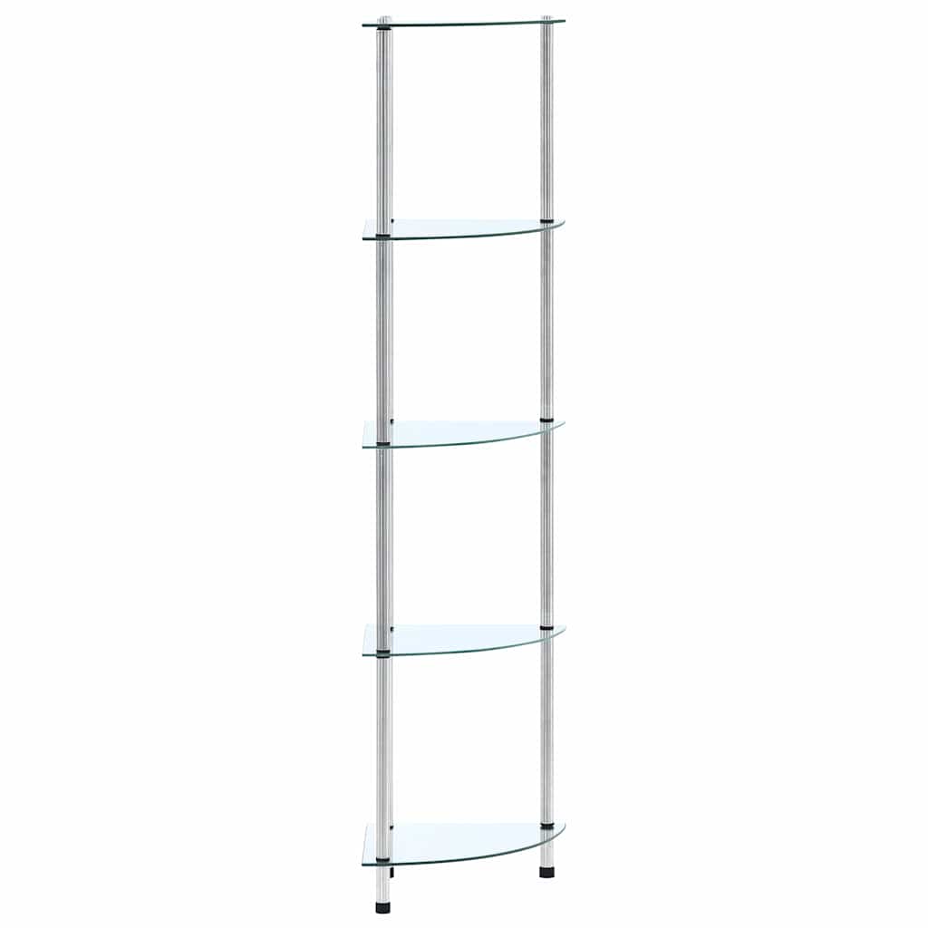 Vidaxl kastje 5-laags 30x30x130 cm gehard glas transparant