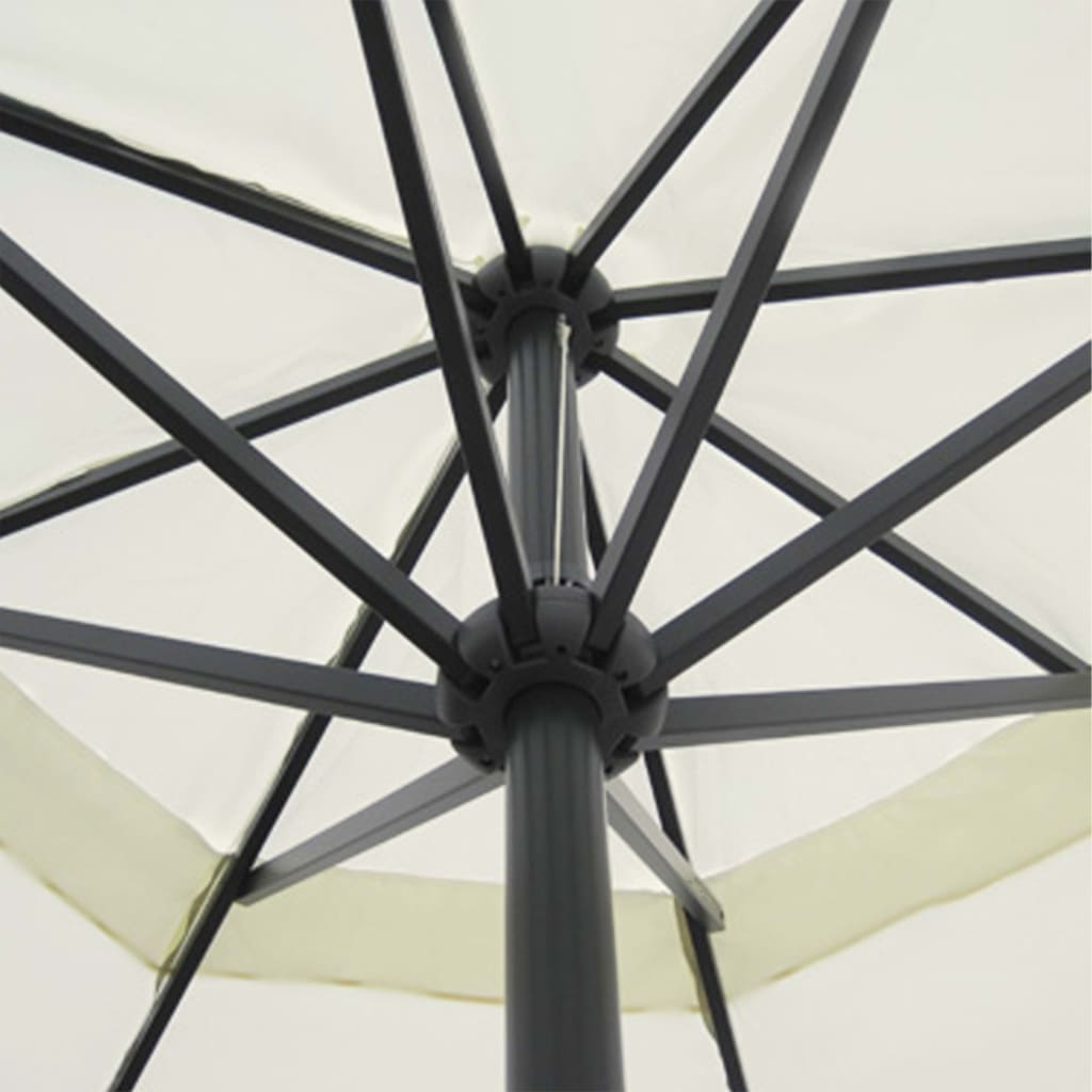Vidaxl Parasol Samos 500 cm Aluminium Weiß