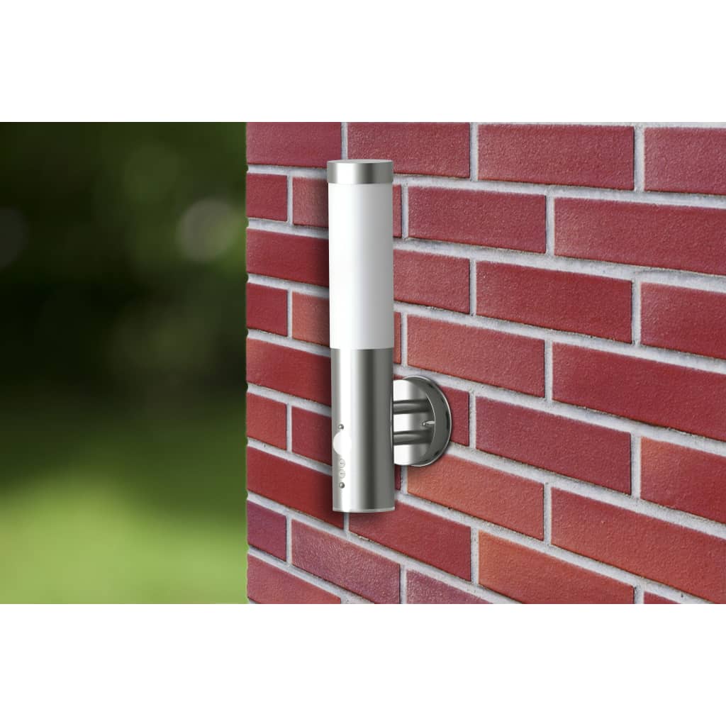Vidaxl Außenwandlampe mit Bewegungsdetektor Edelstahl