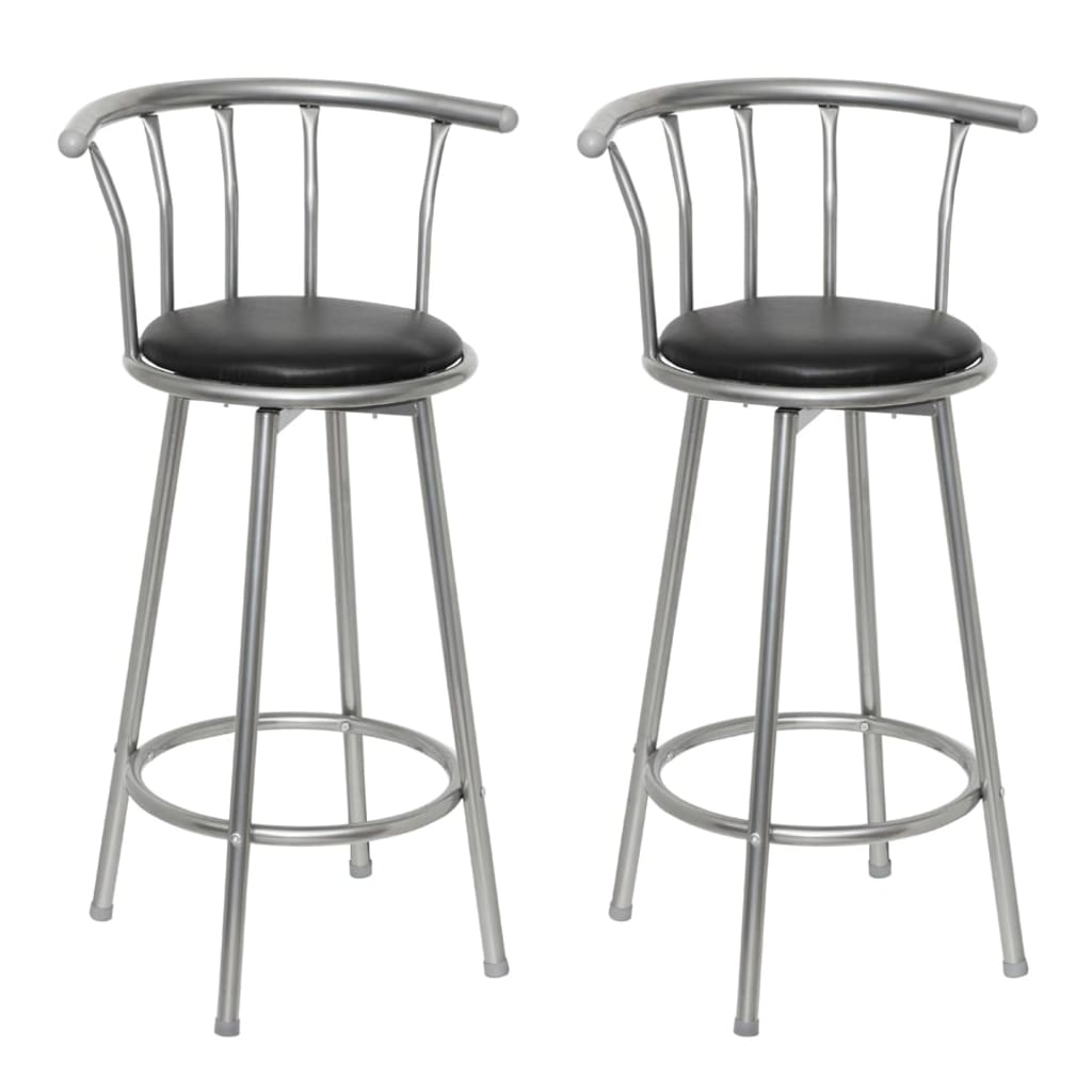 Vidaxl barstoelen 2 st kunstleer zwart