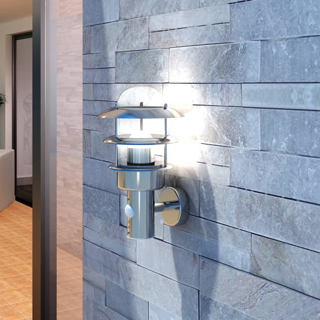 Vidaxl Außenwandlampe mit Bewegungssensor Edelstahl