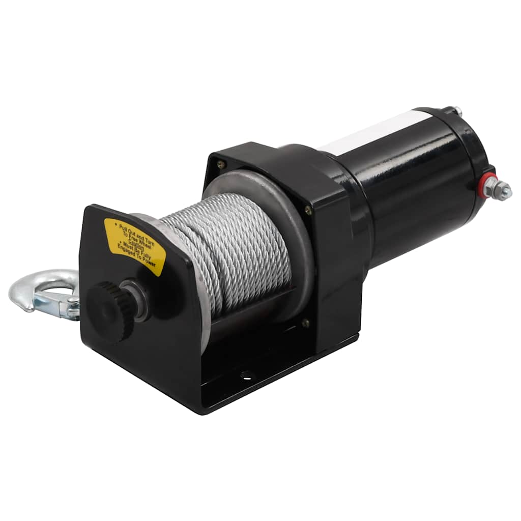 Vidaxl Electric Winch 12 V 1360 kg mit Montageplatte und Rollenfenster