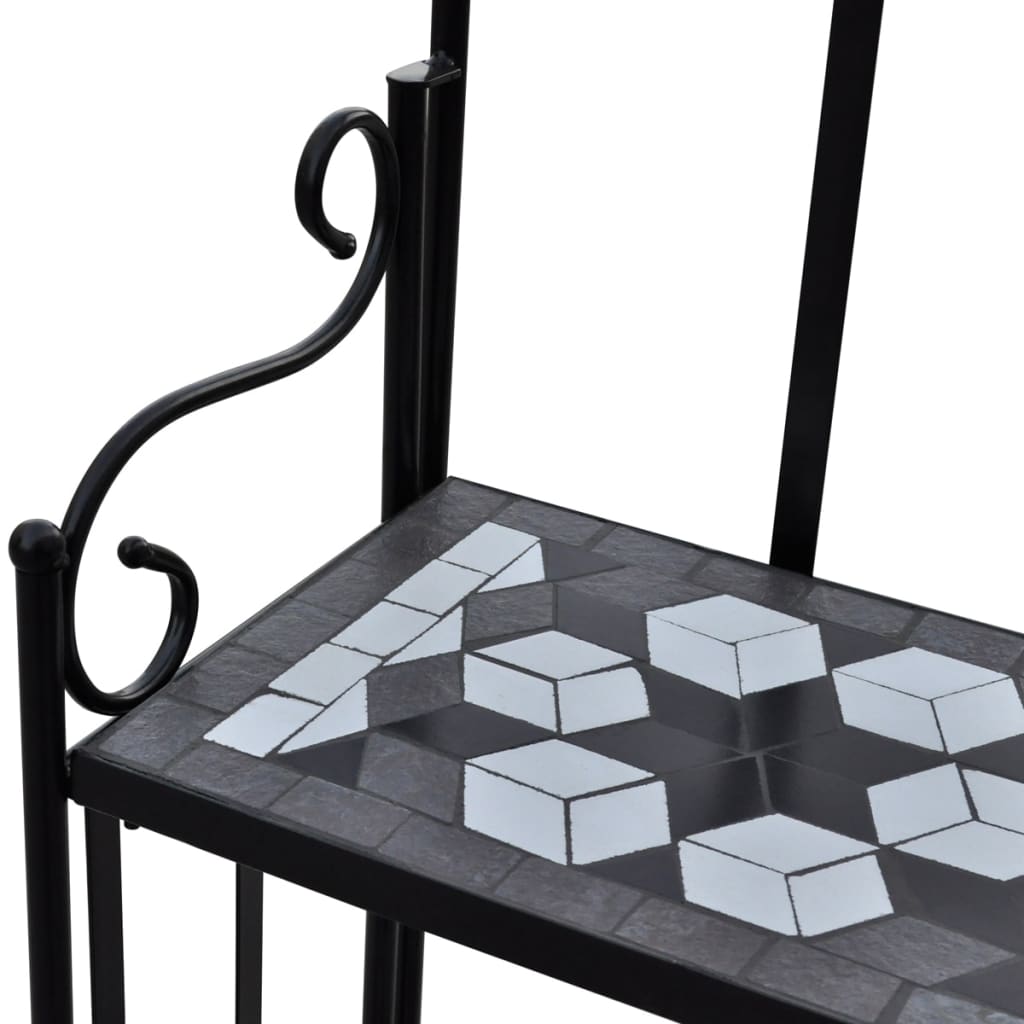 Vidaxl Pflanzenstandard Mosaikblau und Weiß