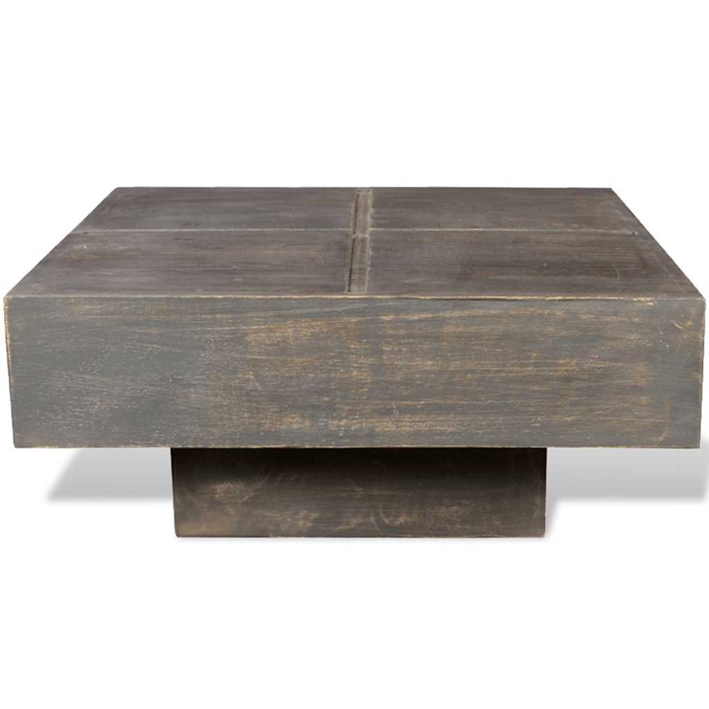 Vidaxl salontafel vierkant massief mangohout donkerbruin