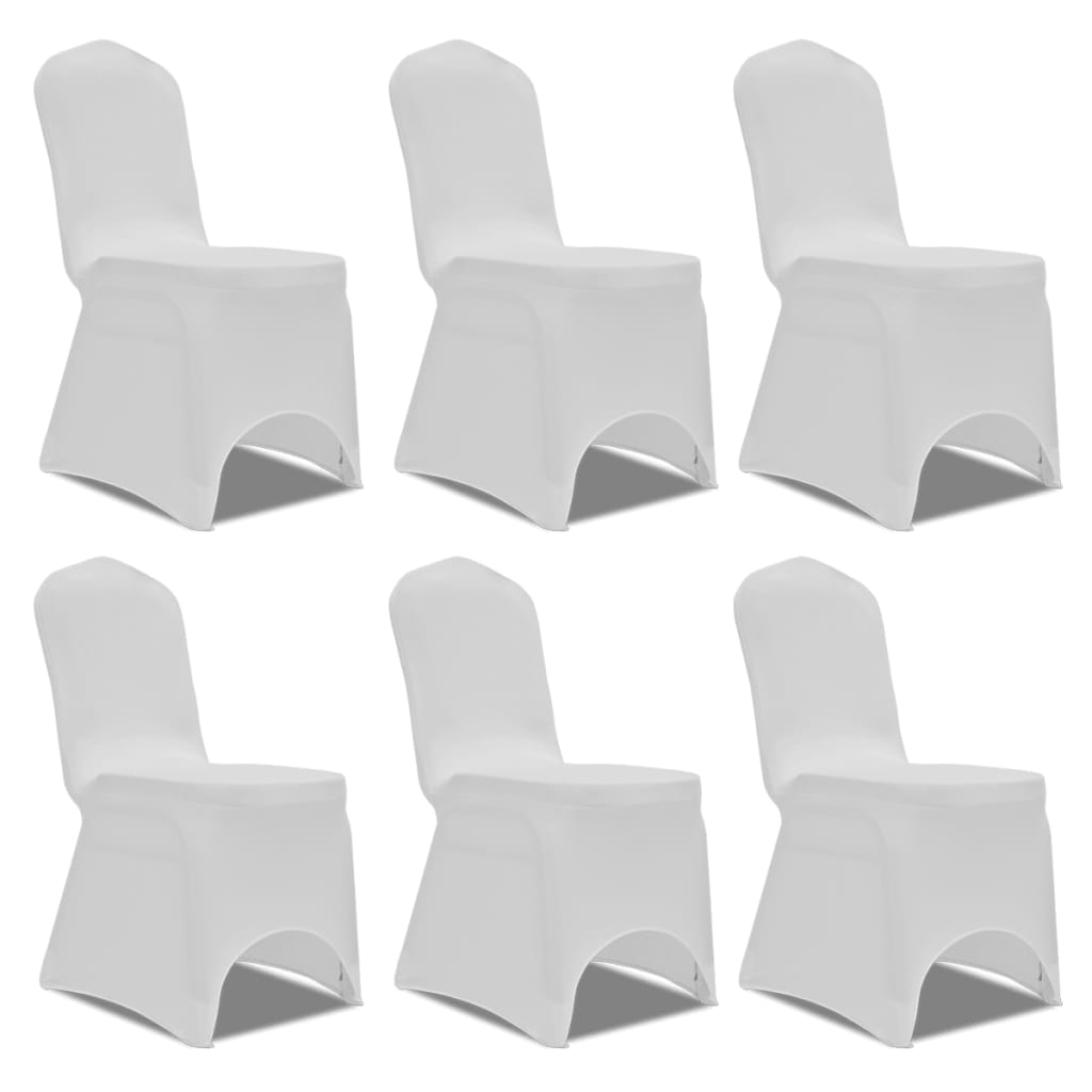 Vidaxl Stuhl Cover Stretch White (6 Stücke)