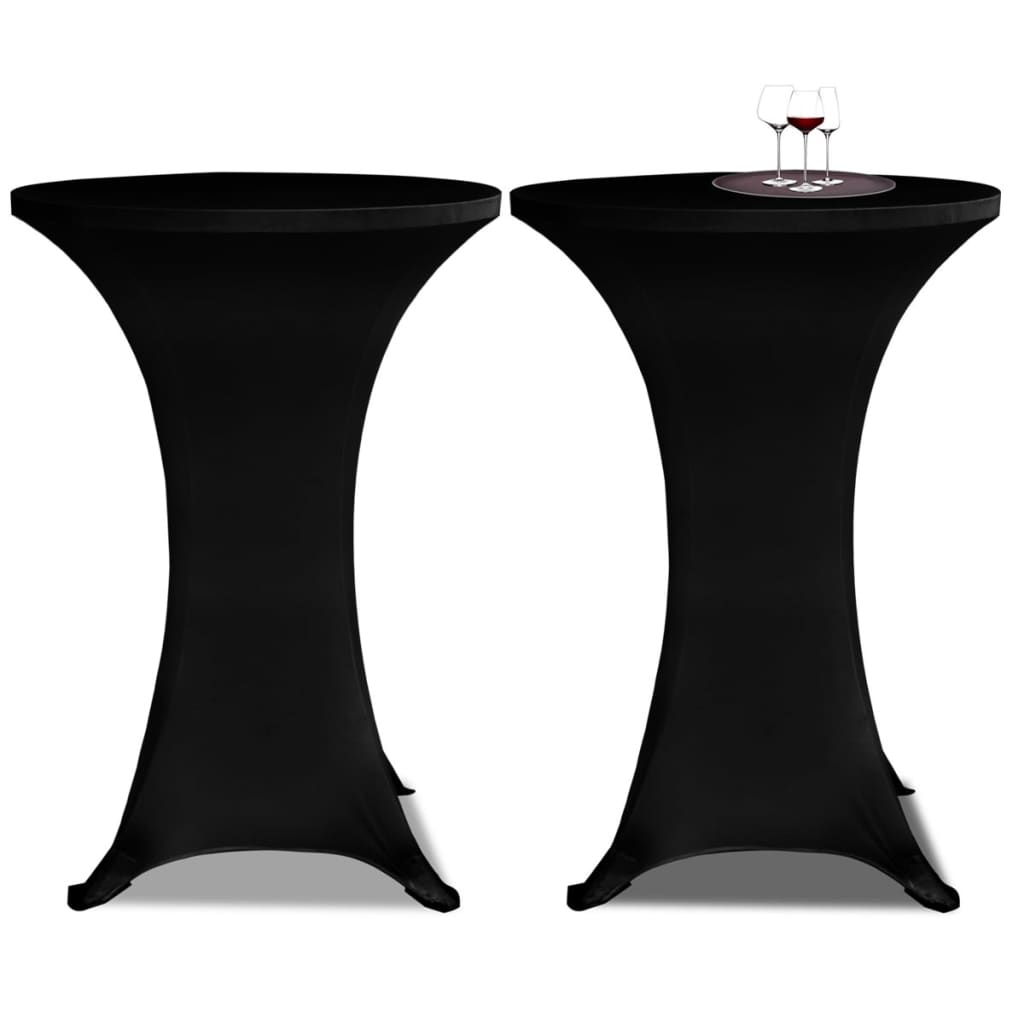 VIDAXL -Standtisch deckt 2 ST Stretch Ø80 cm schwarz ab