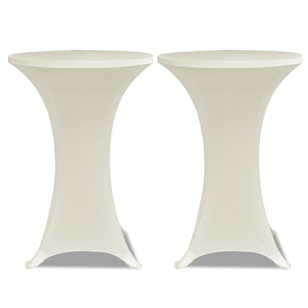 VIDAXL STIBLE TABEL COUND Ø70 cm Creme (2 Stücke)