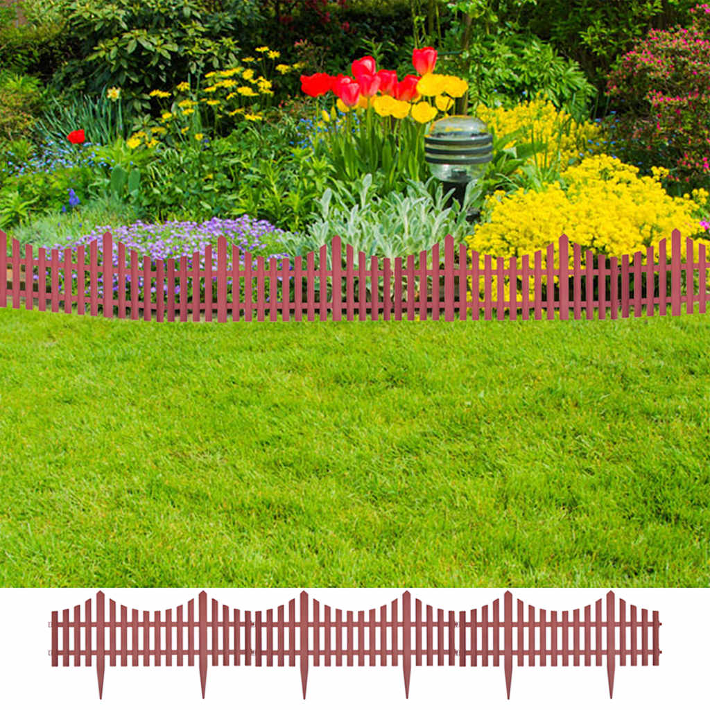 Vidaxl -Gazonkanten 17 St 10 m Brown