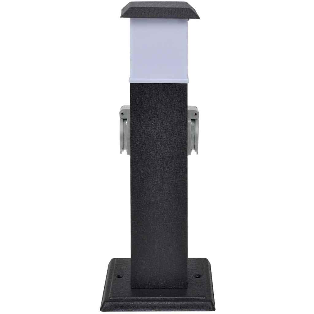 VIDAXL BUITENSTOPCONTAKT AUF SALTER MIT LAMPE (Schwarz)