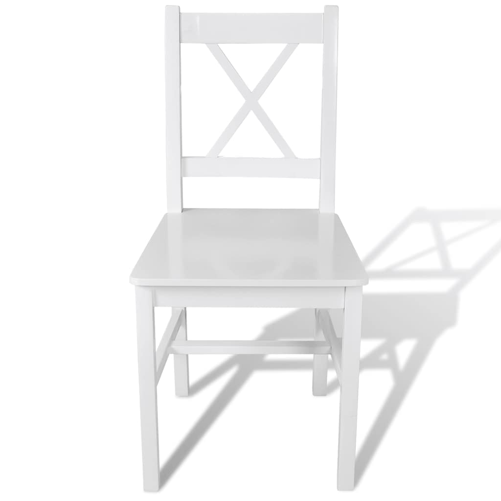 Vidaxl eetkamerstoelen 2 st grenenhout wit