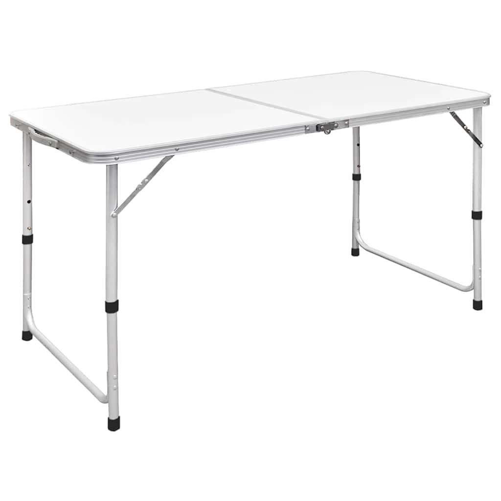 VIDAXL Camping Tabelle zusammenklappbar und einstellbar 120 x 60 cm Aluminium