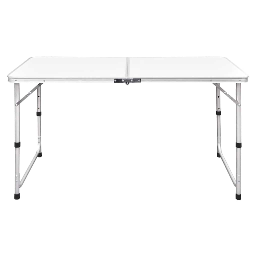 VIDAXL Camping Tabelle zusammenklappbar und einstellbar 120 x 60 cm Aluminium