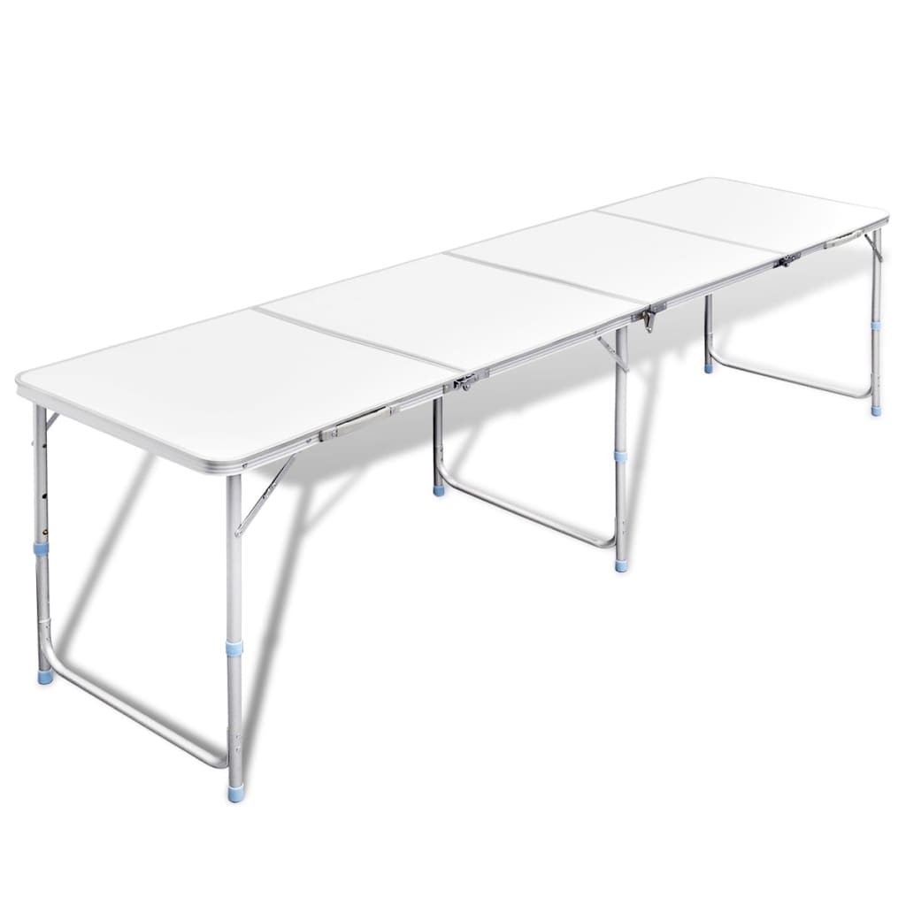 VIDAXL Camping Tabelle zusammenklappbar und einstellbar 240 x 60 cm Aluminium