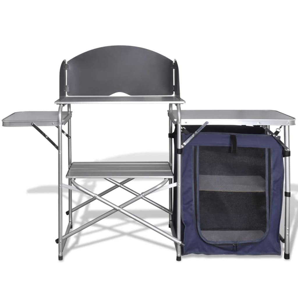 Vidaxl Camping Küche faltbar mit Windschutzscheibenaluminium