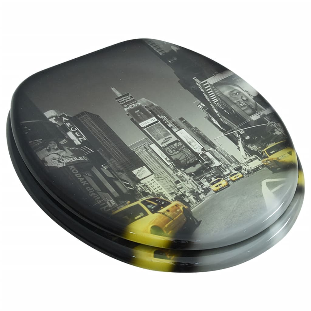 Vidaxl Toilettensitz von MDF mit New Yorker Dessin