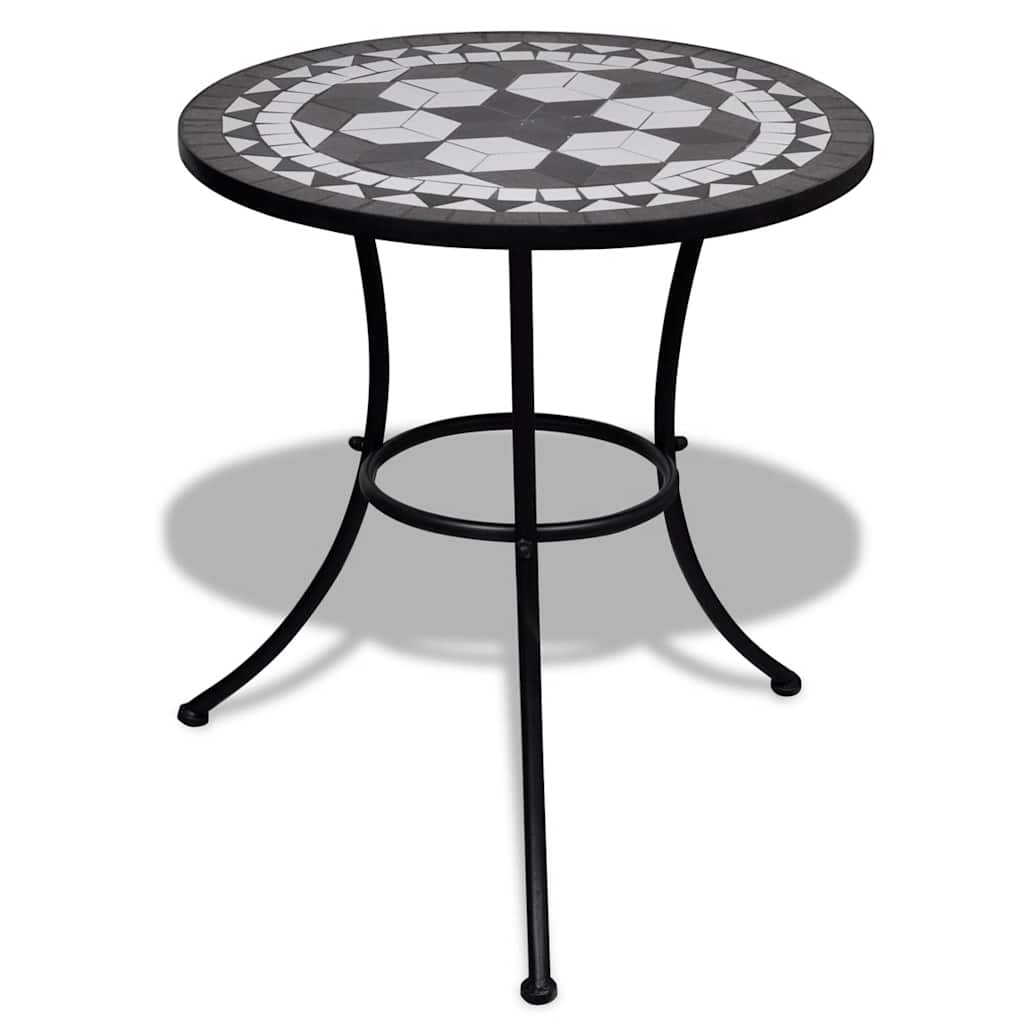 Vidaxl bistrotafel 60 cm mozaïek zwart en wit