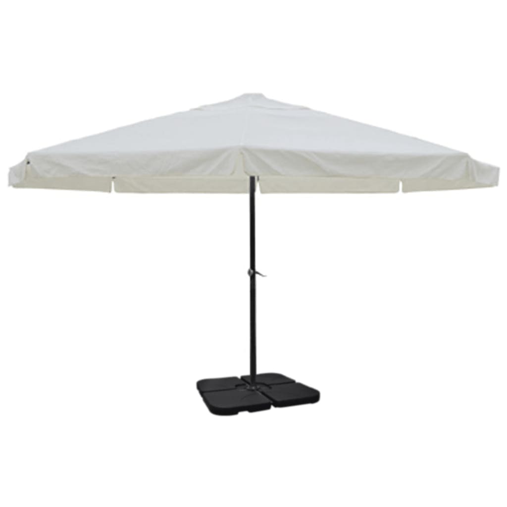 Vidaxl Parasol mit tragbarem Basisaluminium (weiß)