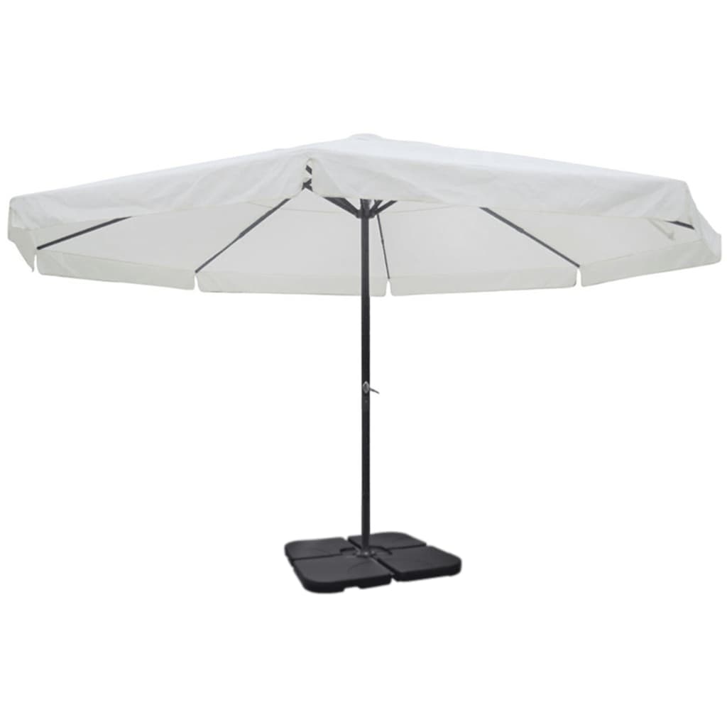 Vidaxl Parasol mit tragbarem Basisaluminium (weiß)