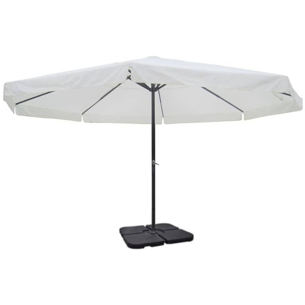 Vidaxl Parasol mit tragbarem Basisaluminium (weiß)
