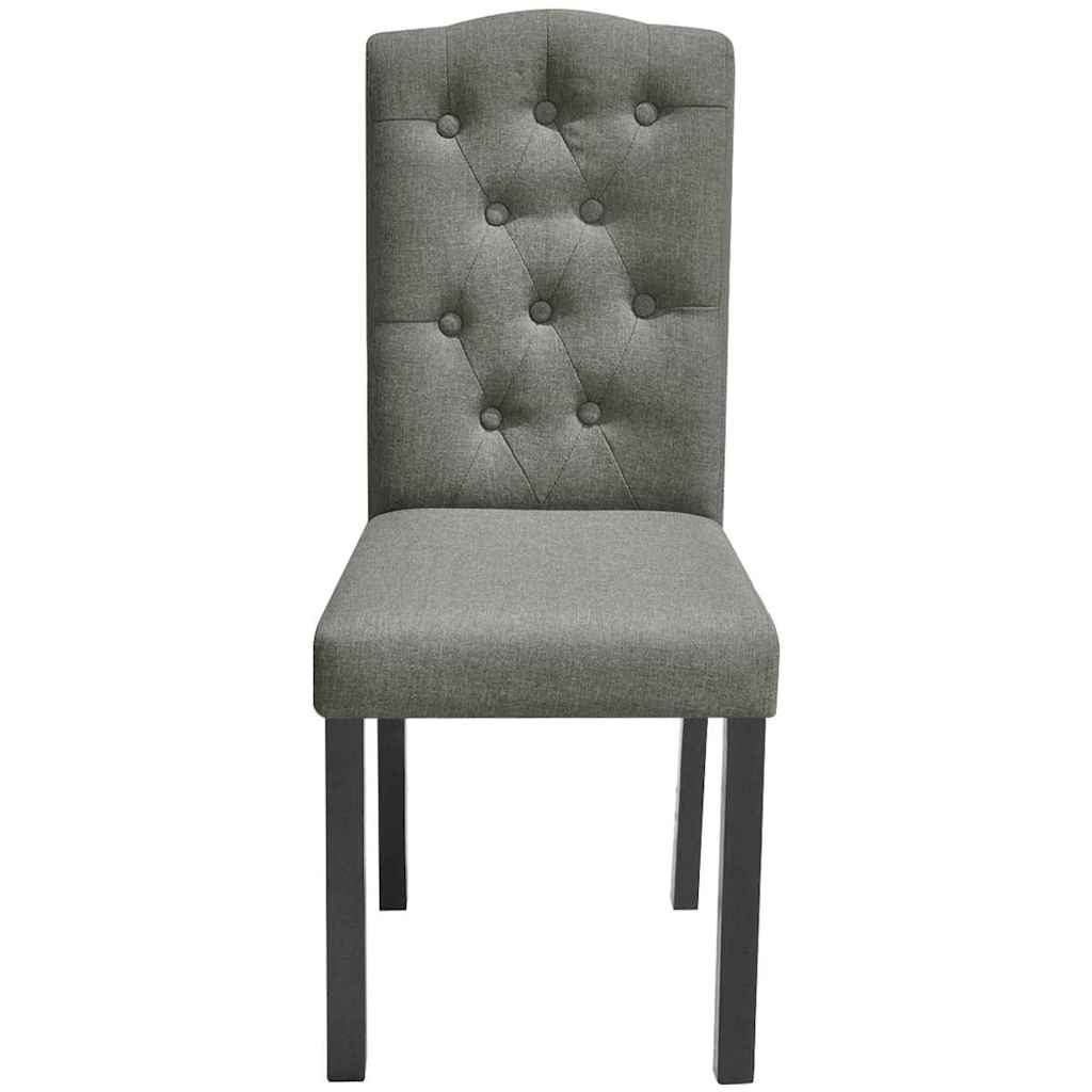 Vidaxl eetkamerstoelen 4 st stof grijs