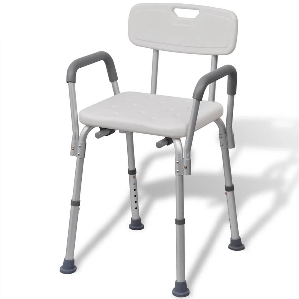 Vidaxl Duschstuhl Aluminium Weiß