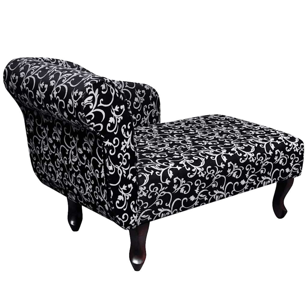Vidaxl chaise longue stof zwart en wit