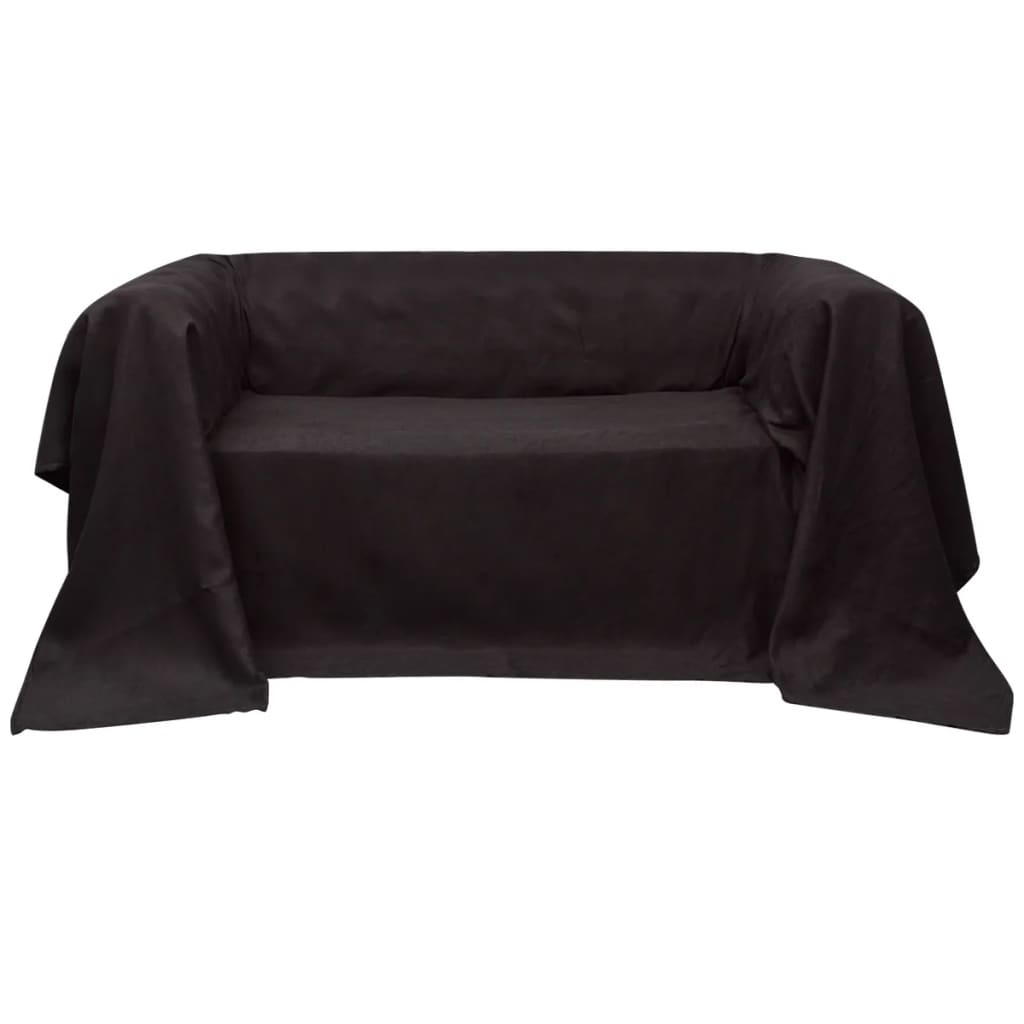 VIDAXL Bank Deckung Microsuede Brown 140 x 210 cm