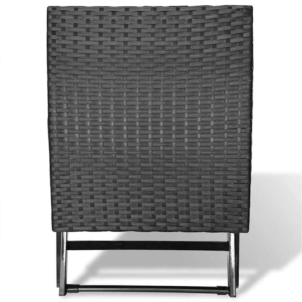 Vidaxl kruk inklapbaar poly rattan zwart