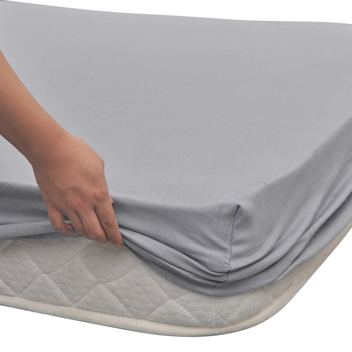 Vidaxl beddengoed grijs 210 x 190 cm katoen