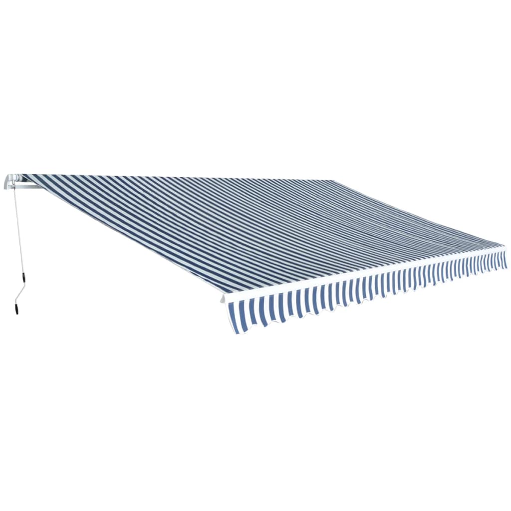 Vidaxl Luifel manuell ausziehbar 500 cm blau und weiß