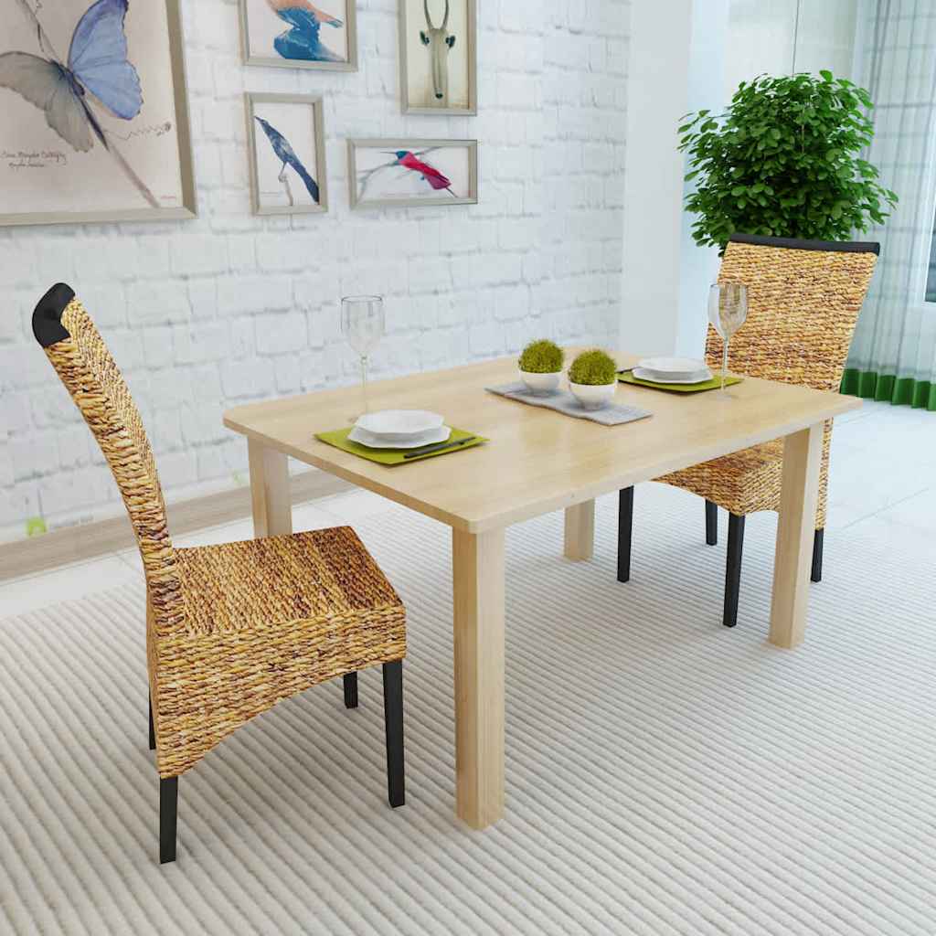 Vidaxl eetkamerstoelen 2 st abaca en massief mangohout